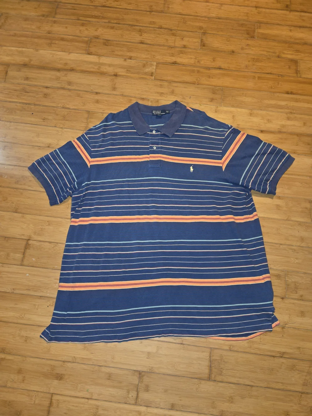Polo by Ralph Lauren Navy Stripe 3XLT Big & Tall Cotton Classic Fit Golf Polo